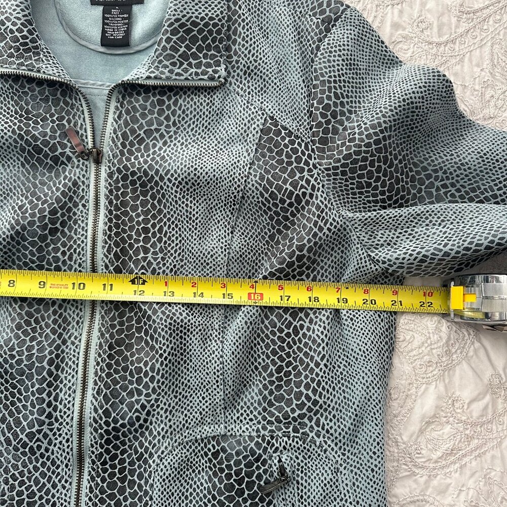 Dialogue Python Print Vegan Leather Jacket Size L… - image 4